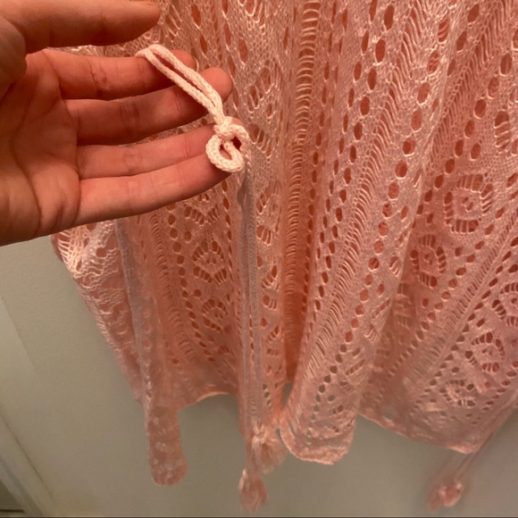 Pink Crochet Cover Up Dress - Picture 2 of 3